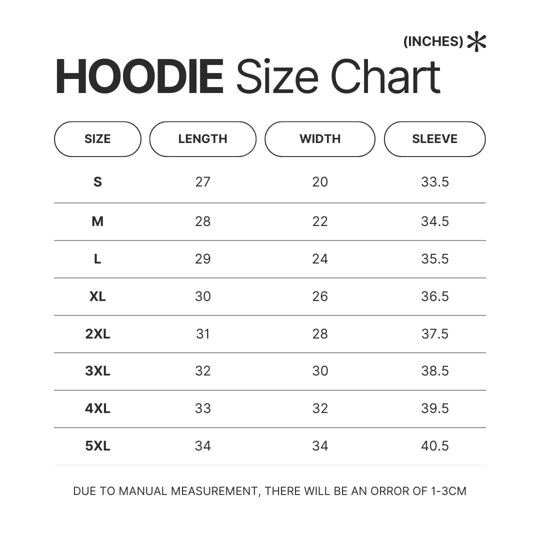 Hoodie Size Chart - Sombr Shop