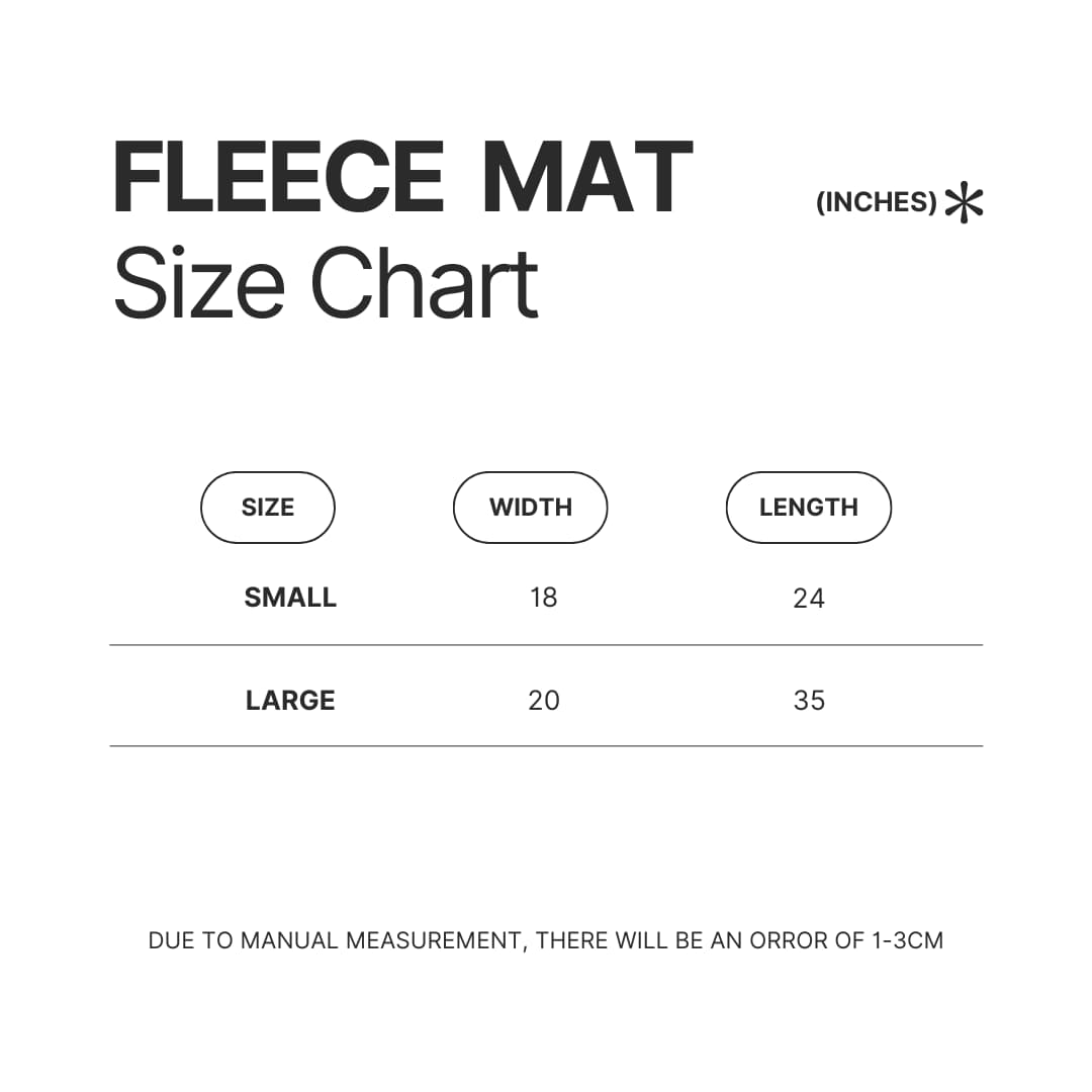 Fleece Mat Size Chart - Sombr Shop