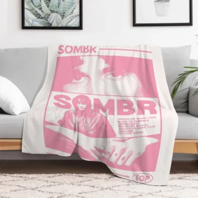 Sombr Pink Pop Throw Blanket