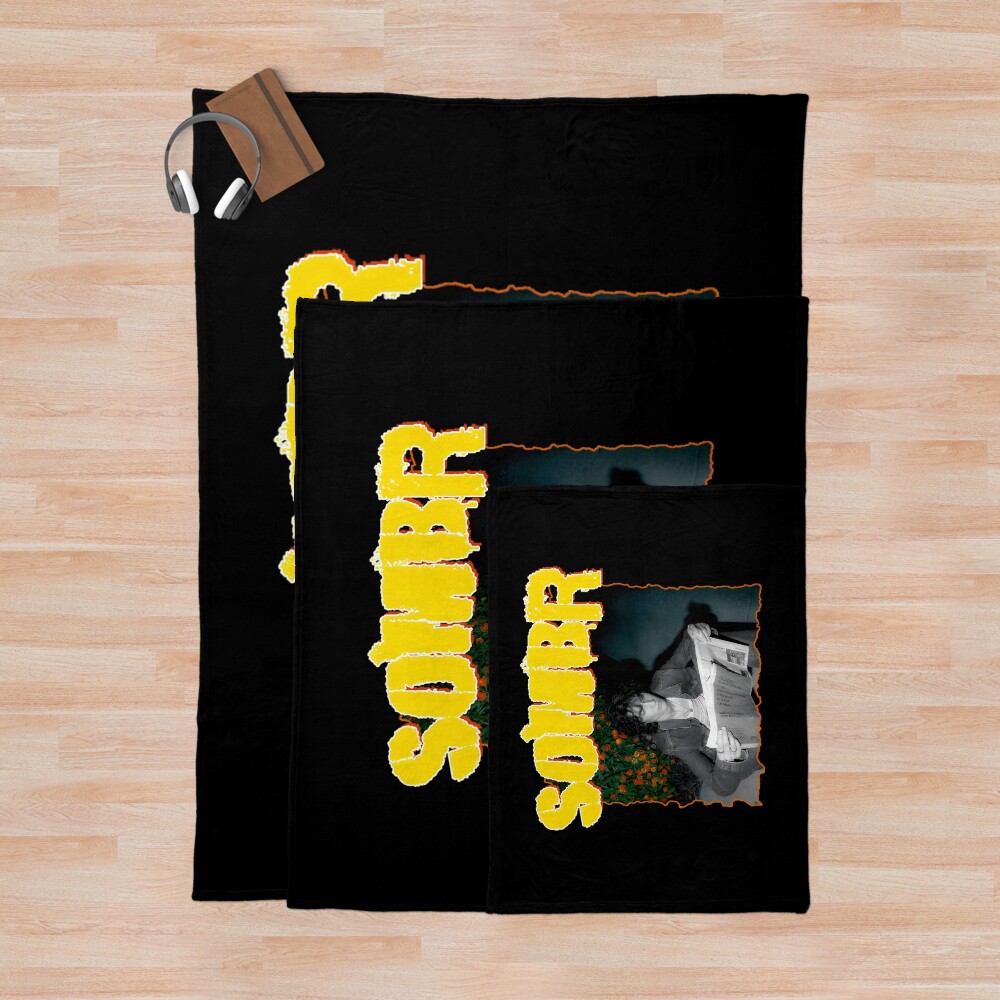 Vintage Grunge Style Sombr Throw Blanket - Image 3