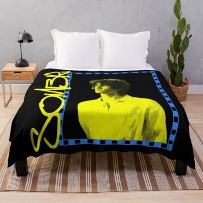 Yellow Sillhouette Alternative Pop Singer Throw Blanket