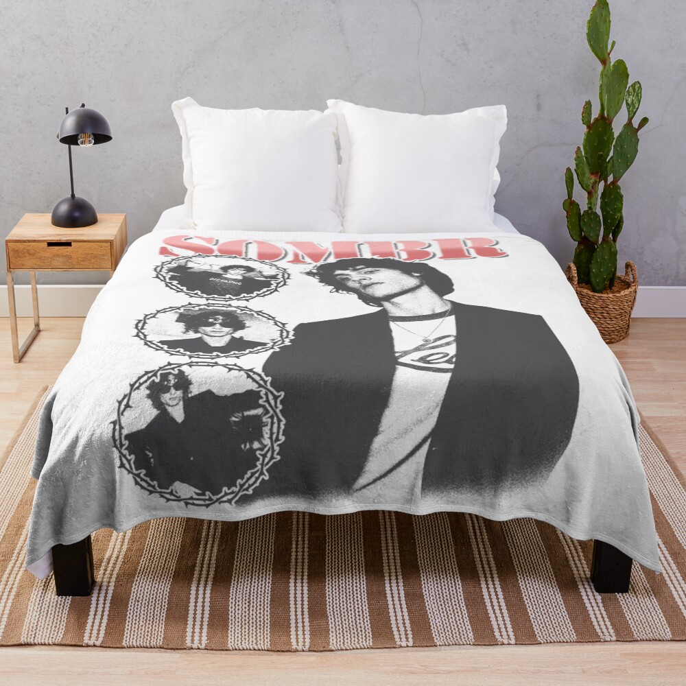 Sombr Boy Indie Retro Style Throw Blanket
