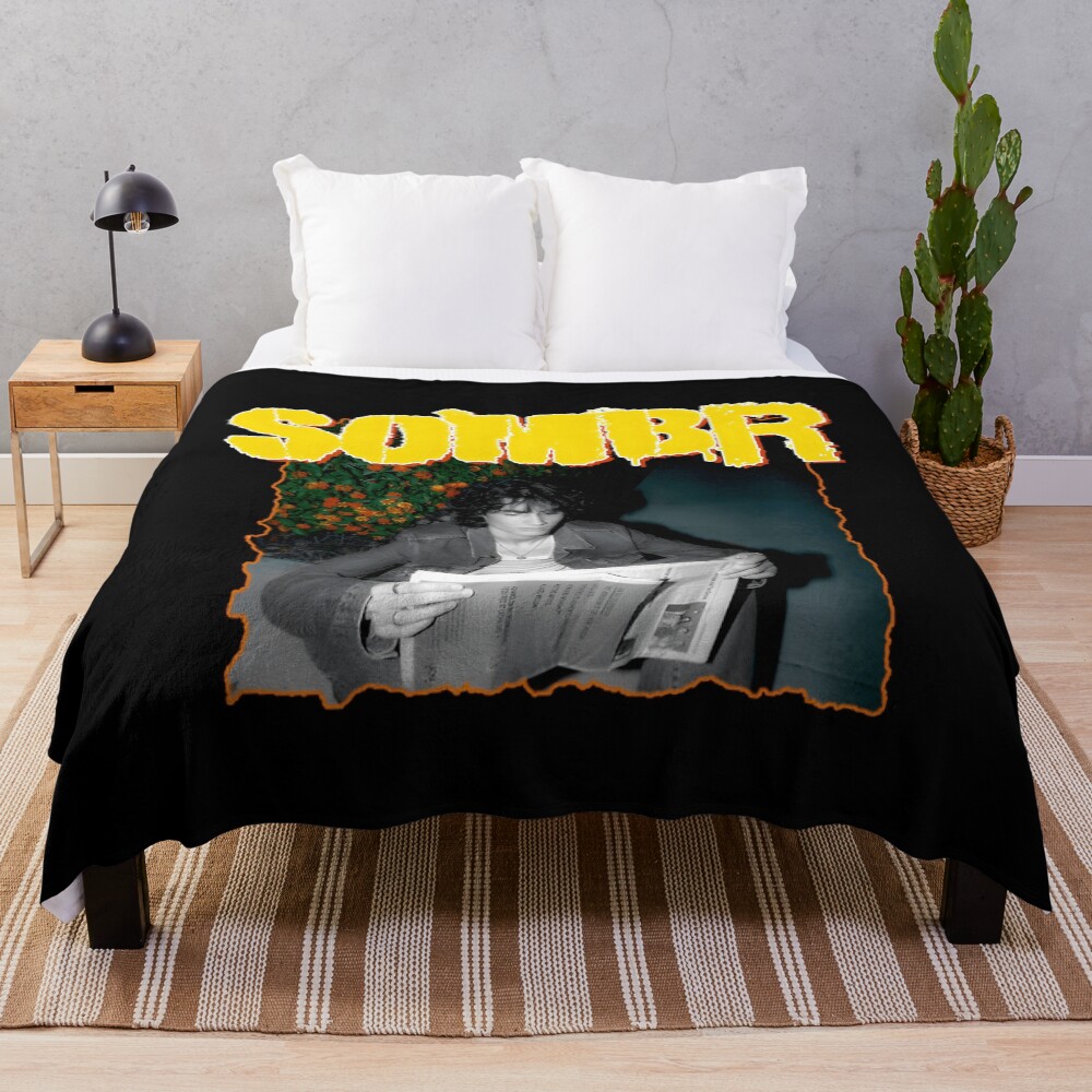 Vintage Grunge Style Sombr Throw Blanket
