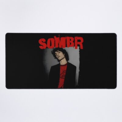 Sombr Red Grunge Poster Mouse Pad