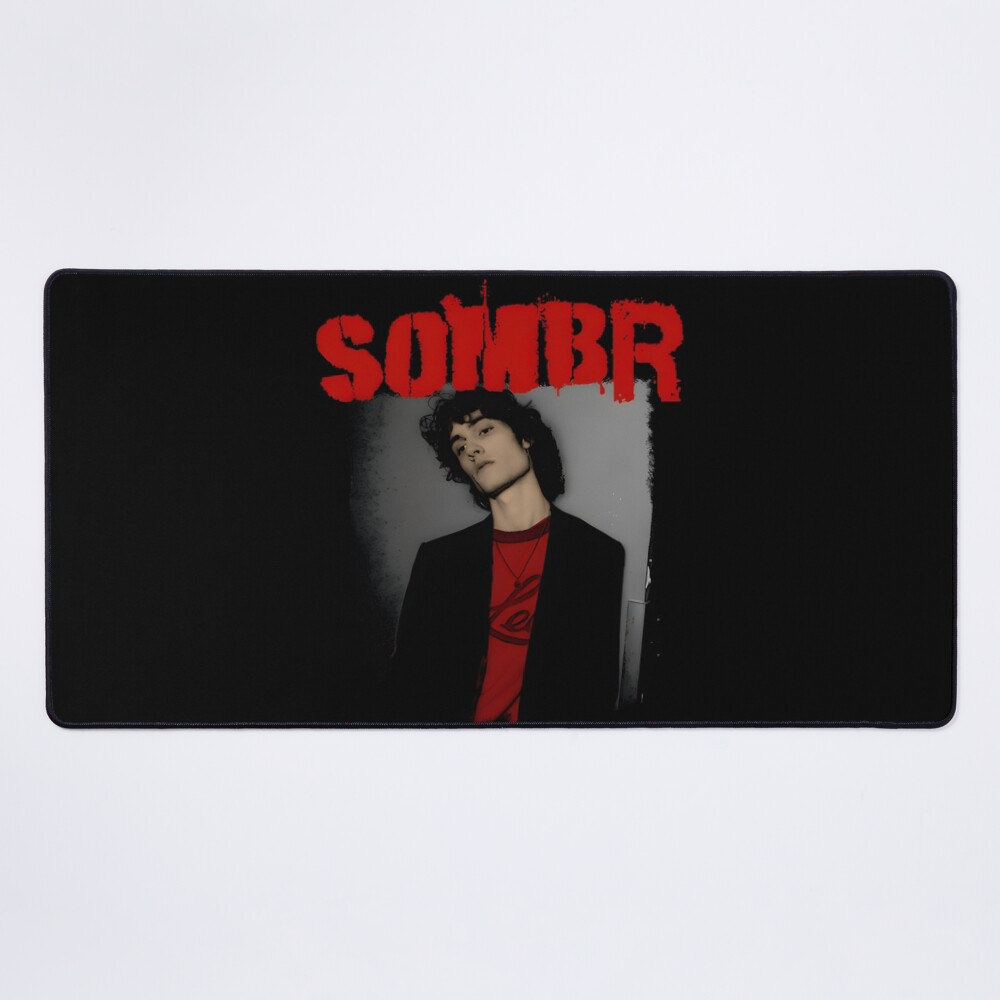 Sombr Red Grunge Poster Mouse Pad