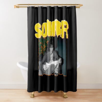 Vintage Grunge Style Sombr Shower Curtain