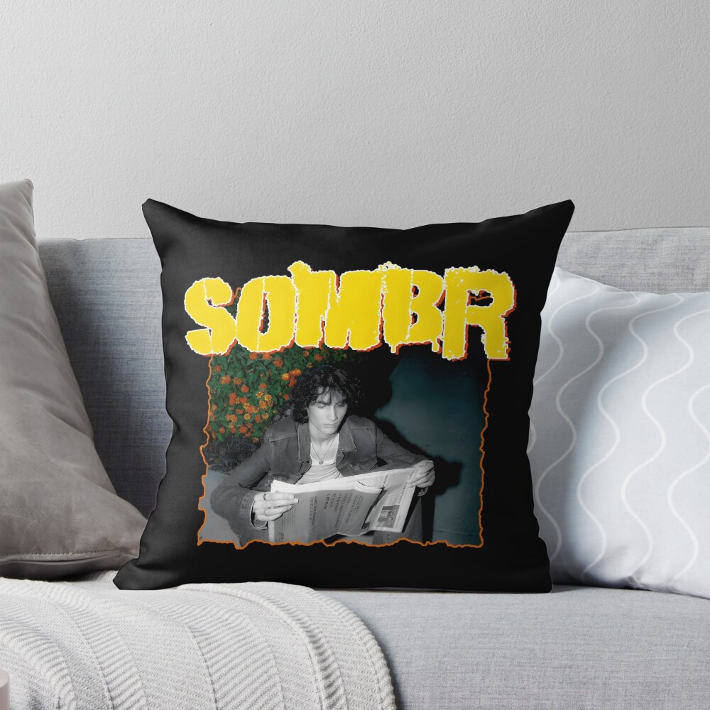 Vintage Grunge Style Sombr Throw Pillow